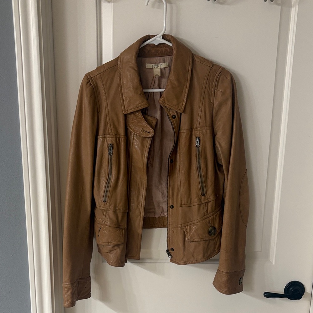 LOFT Tan Leather Jacket